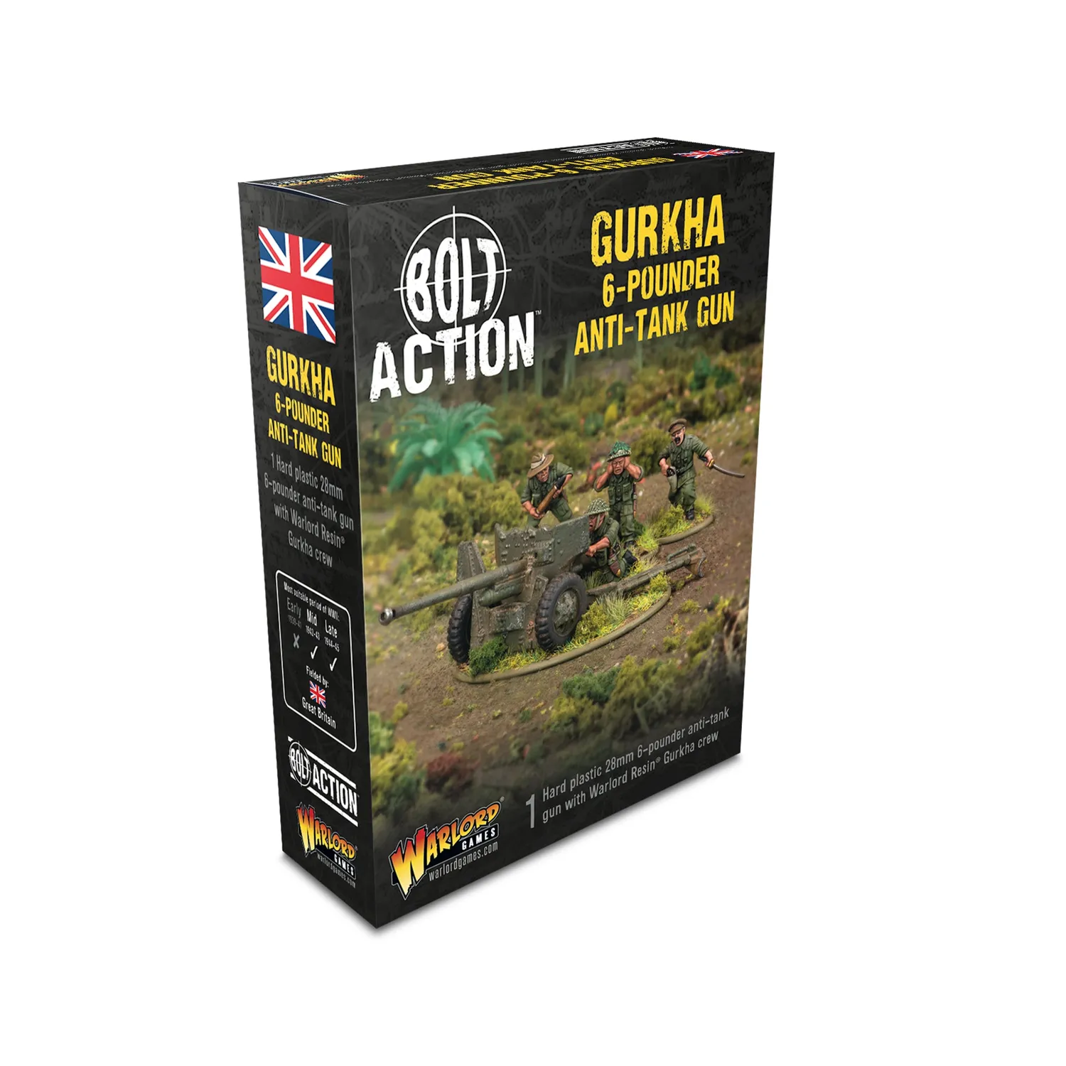 Bolt Action Gurkha 6-pounder canon antichar servants résine x4