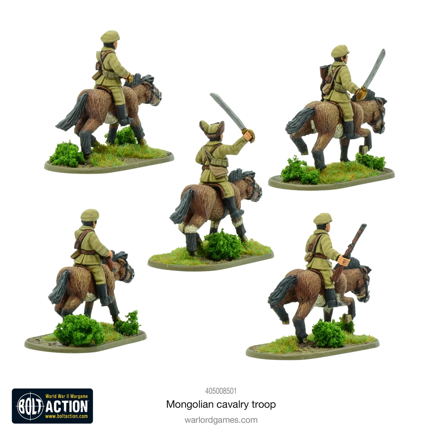 Bolt Action Mongolian Cavalry Troop cavalerie métal 5 figurines