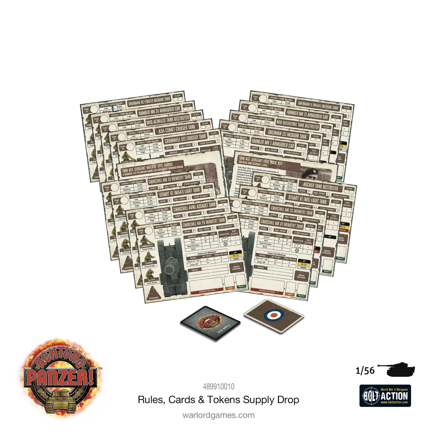 Warlord Games Achtung Panzer! Supply Drop jeu de règles cartes pions