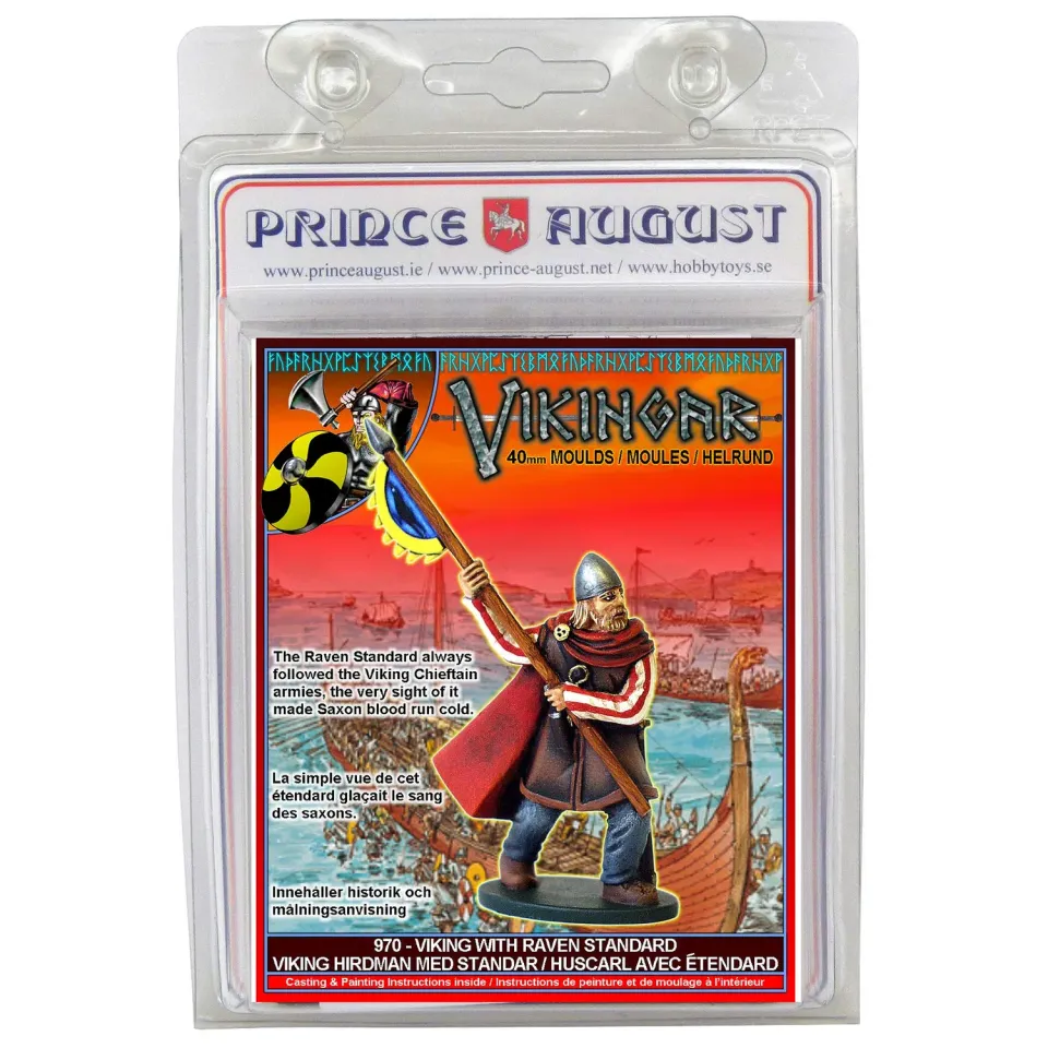 Prince August Hobby Viking Huscarl avec corbeau standard PA970 moule de moulage métal 40 mm