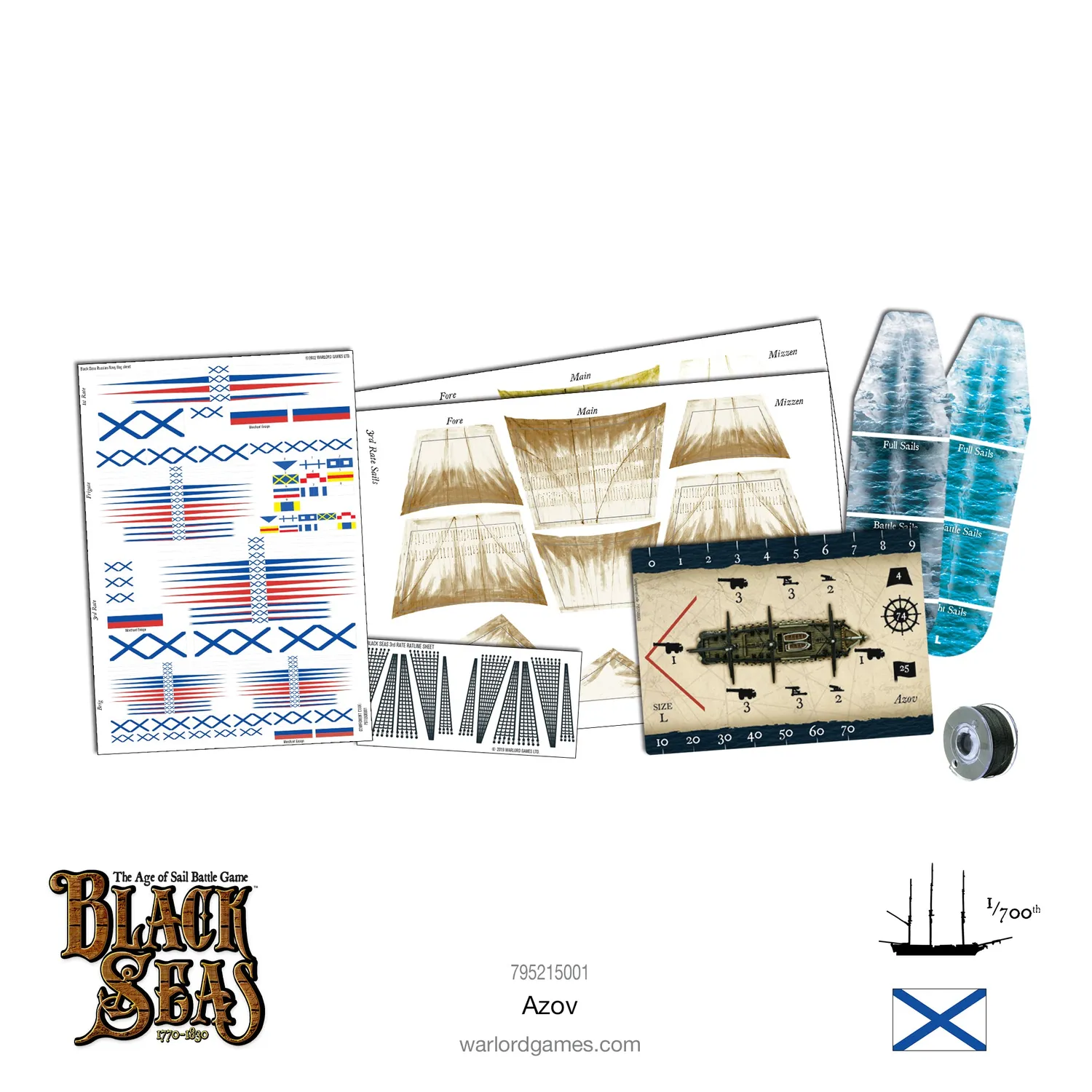 Warlord Games Black Seas Azov vaisseau 74 canons résine