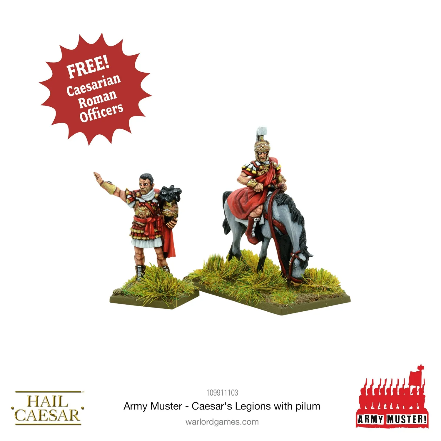 Bolt Action Hail Caesar Army Muster: Caesar's Legions With Pilum figurines 72 pièces plastique