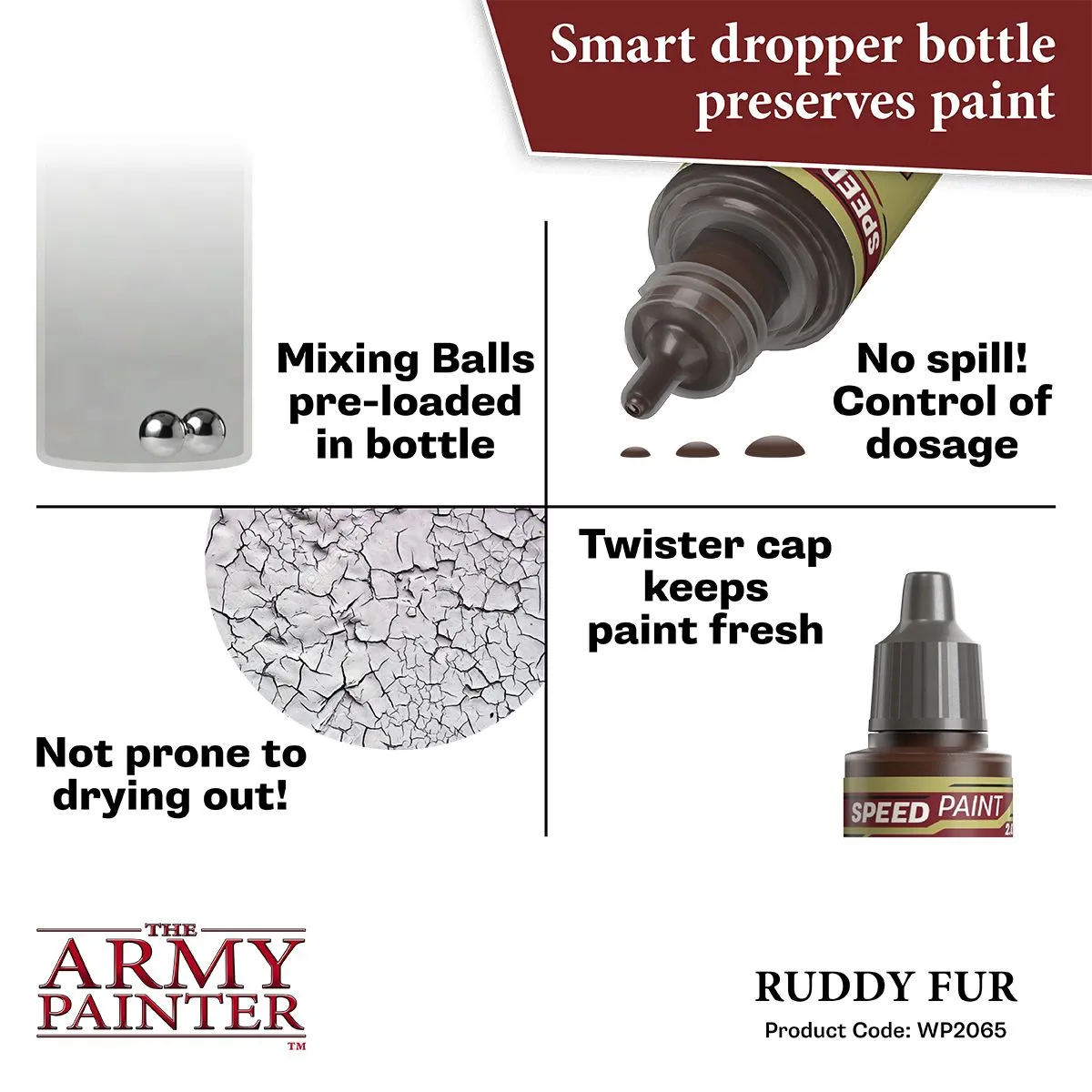 Army Painter Speedpaint Ruddy Fur peinture marron 18 ml