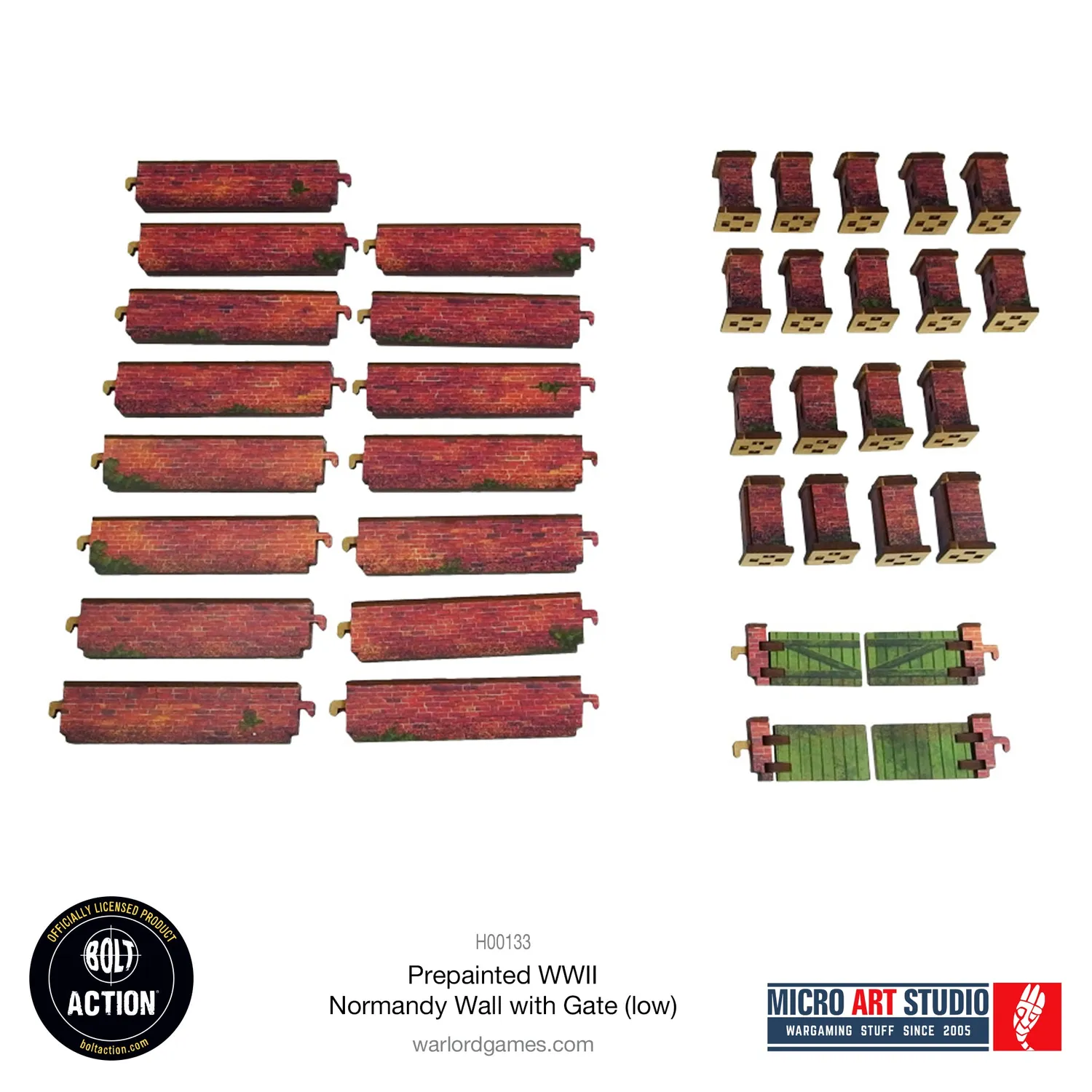 Bolt Action Normandy Walls Gate Low décor prépeint muret porte 150cm
