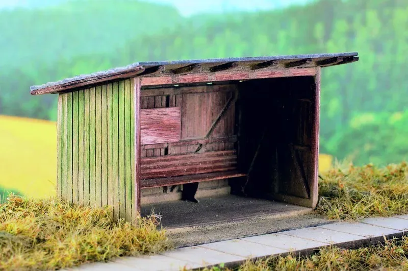 Albion 98502 abri voyageurs bois kit HO