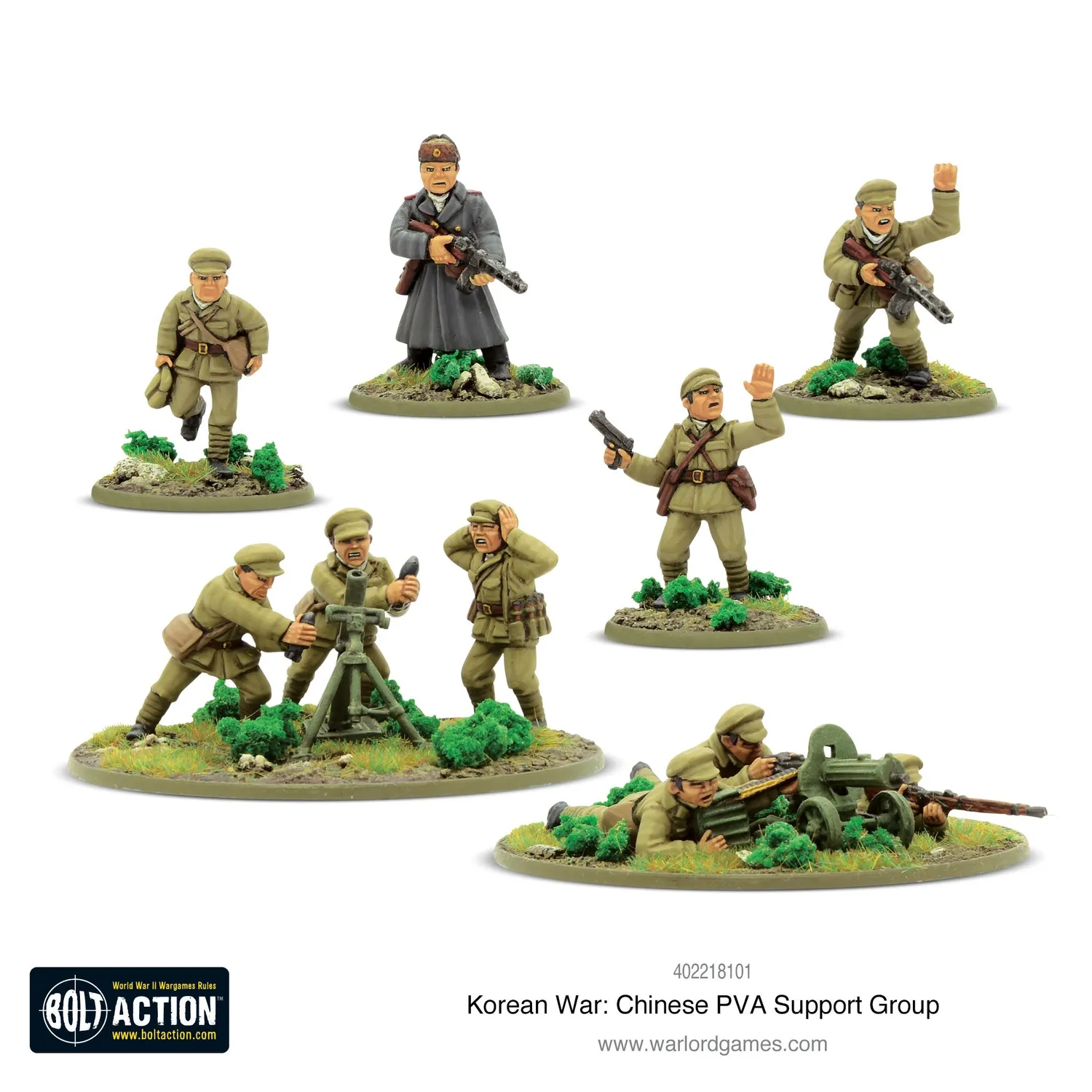 Bolt Action Korean War Chinese PVA Support Group boîte d’infanterie métal