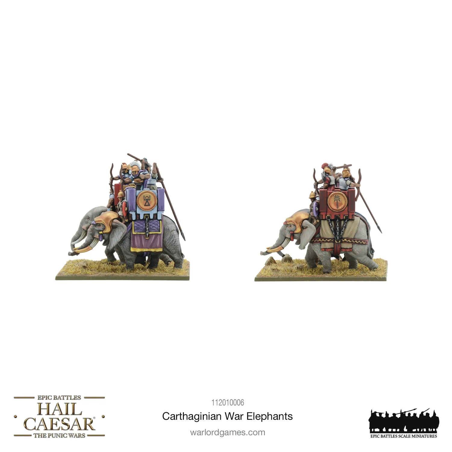 Bolt Action Hail Caesar Carthaginian War Elephants éléphants x4