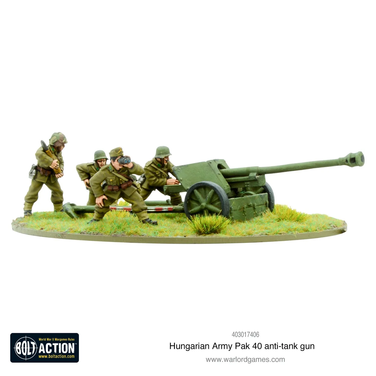 Bolt Action Hungarian Army Pak 40 canon antichar métal
