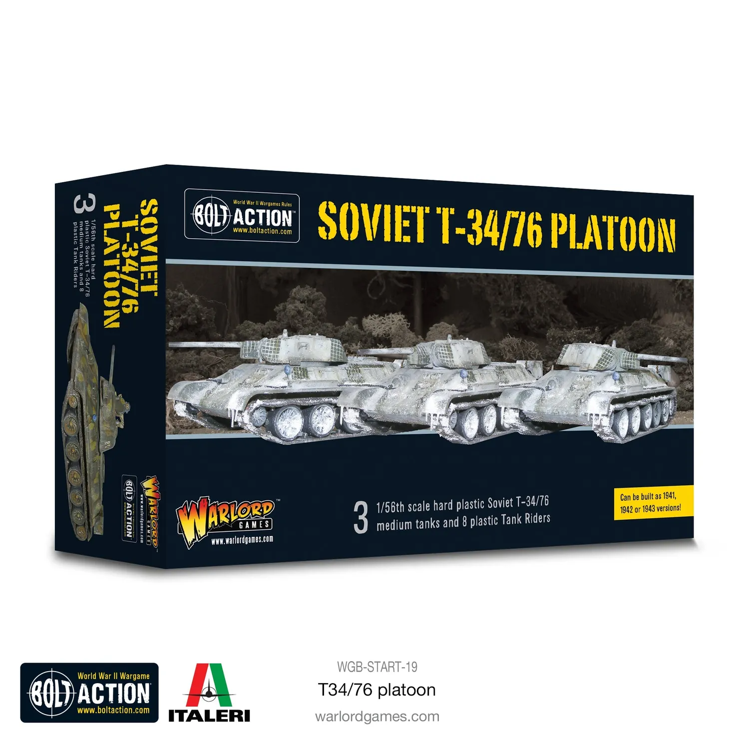 Bolt Action Soviet T34/76 platoon chars soviétiques plastique 3 véhicules