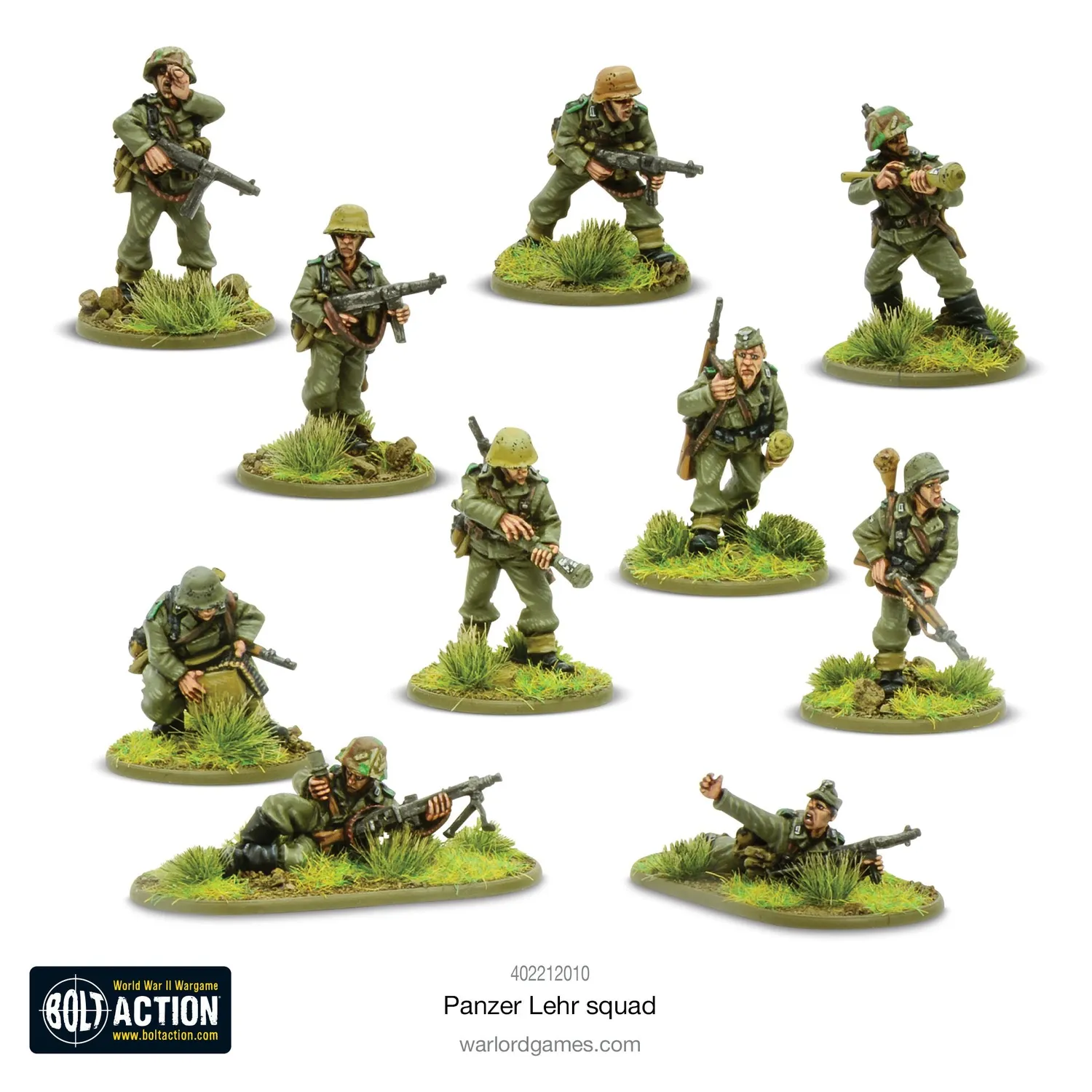 Bolt Action Panzer Lehr Squad figurines infanterie x10