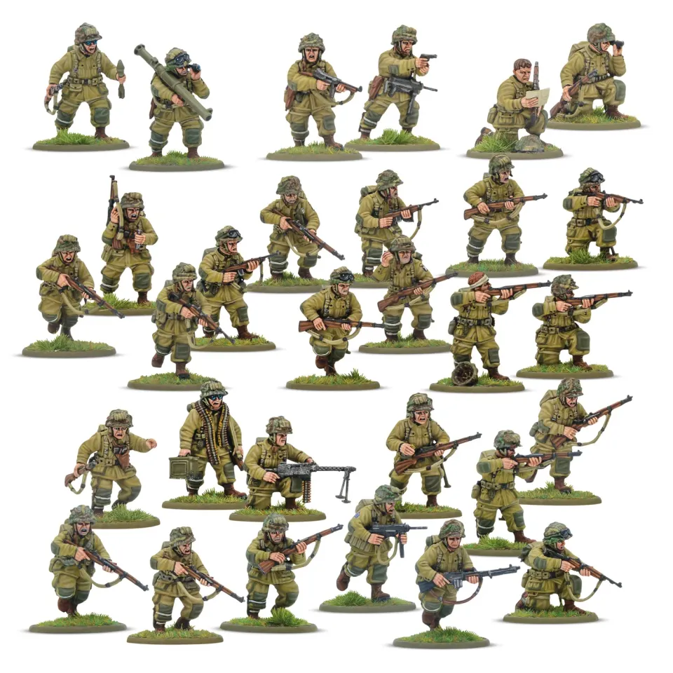 Bolt Action US Airborne (D-Day) Platoon figurines 30 plastique