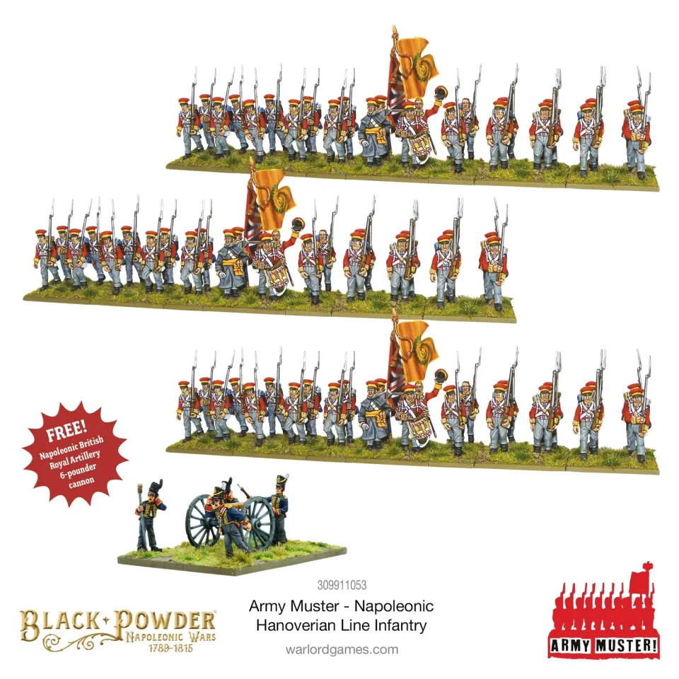 Black Powder Army Muster Hanoverian Line Infantry brigade plastique