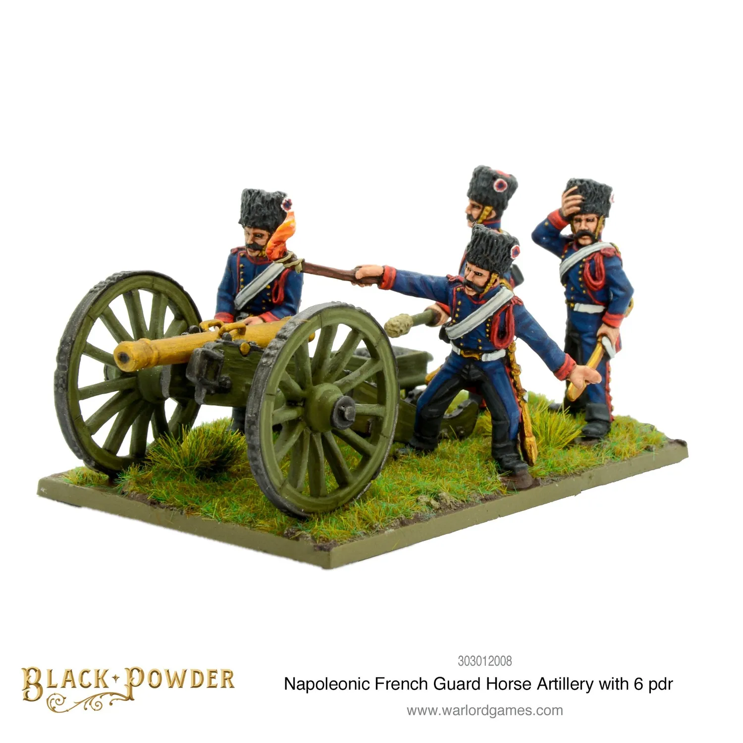 Bolt Action Black Powder Napoleonic French Guard Horse Artillery with 6 pdr canon métal
