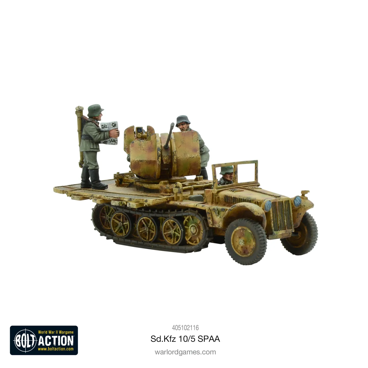 Bolt Action Sd.Kfz 10/5 SPAA véhicule Flak 38 résine métal
