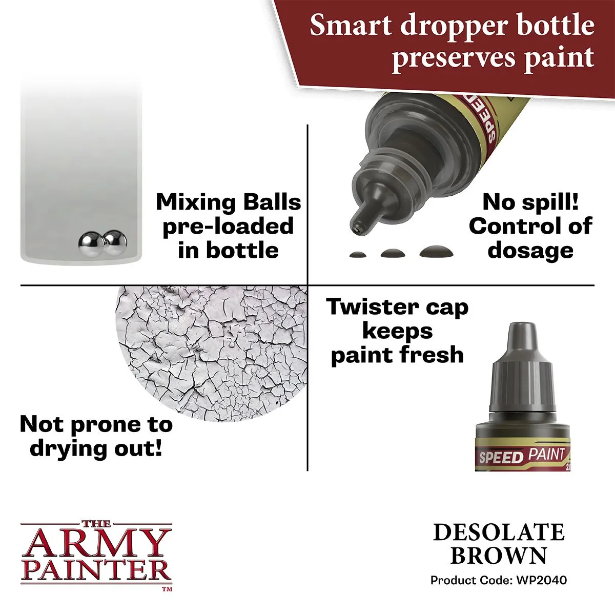 The Army Painter Speedpaint Desolate Brown peinture 18ml marron