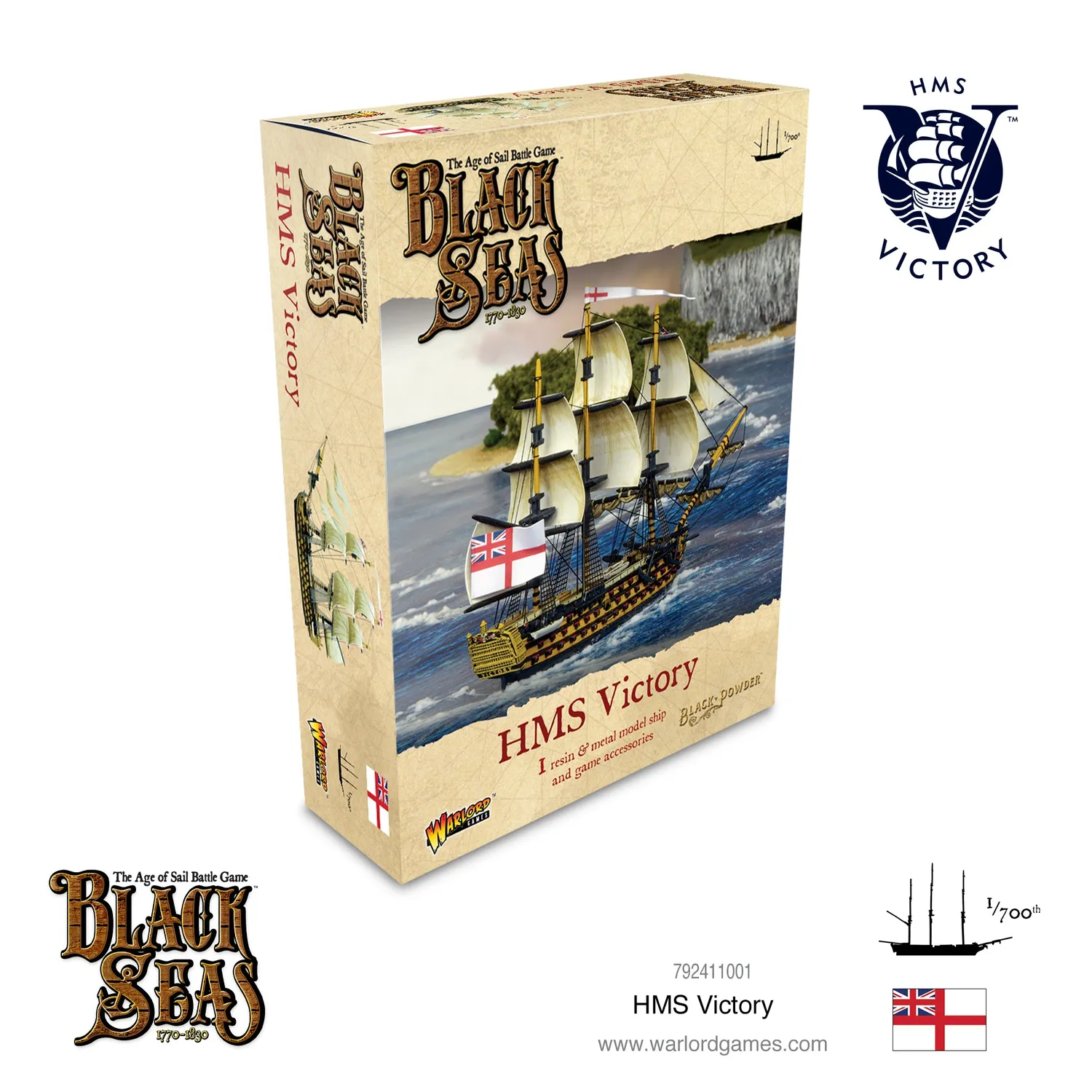 Bolt Action Black Seas HMS Victory maquette navale résine métal