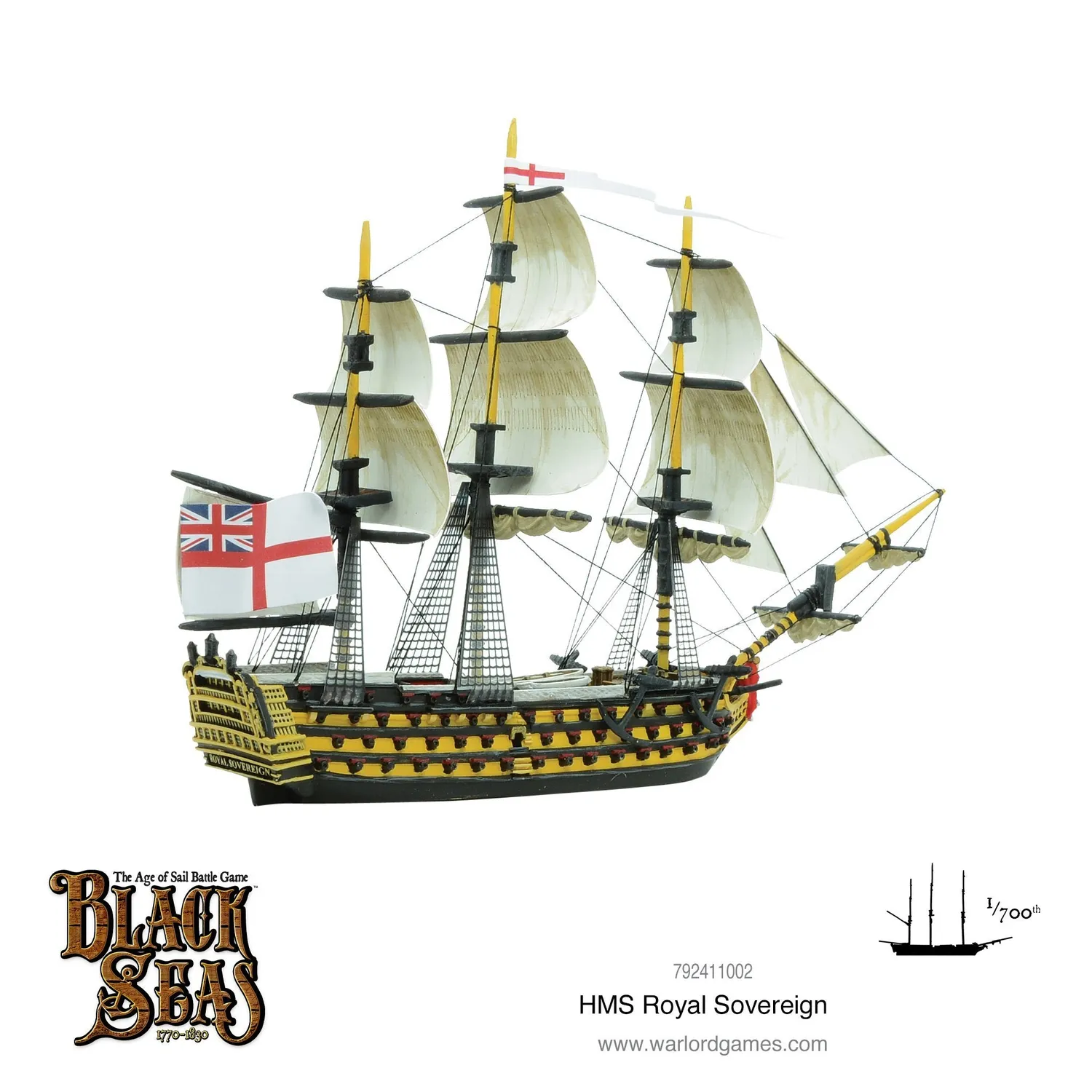 Warlord Games Black Seas HMS Royal Sovereign navire 100 canons résine