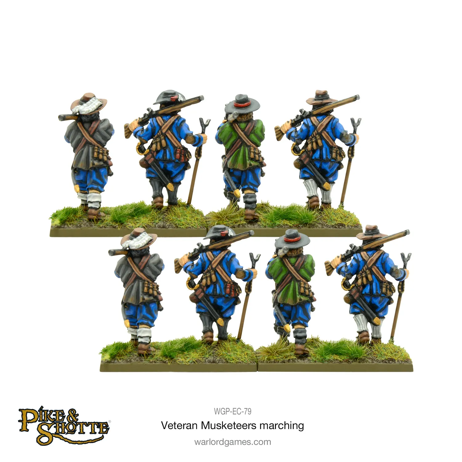 Bolt Action Pike & Shotte Veteran Musketeers Marching figurines