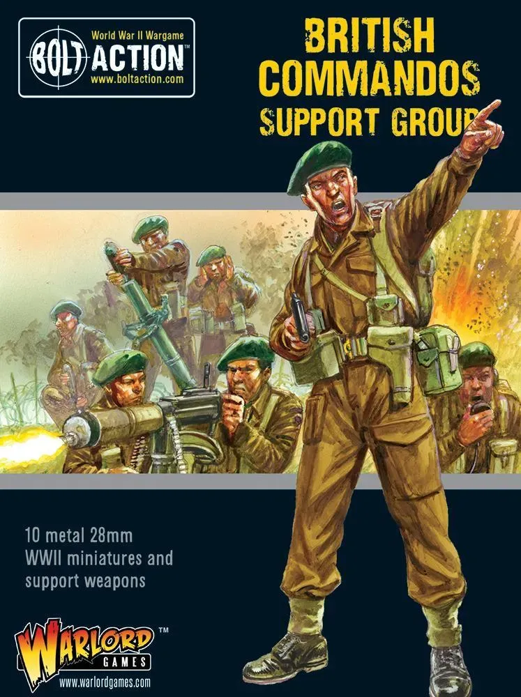 Bolt Action Commandos Britanniques Groupe Soutien figurines métal