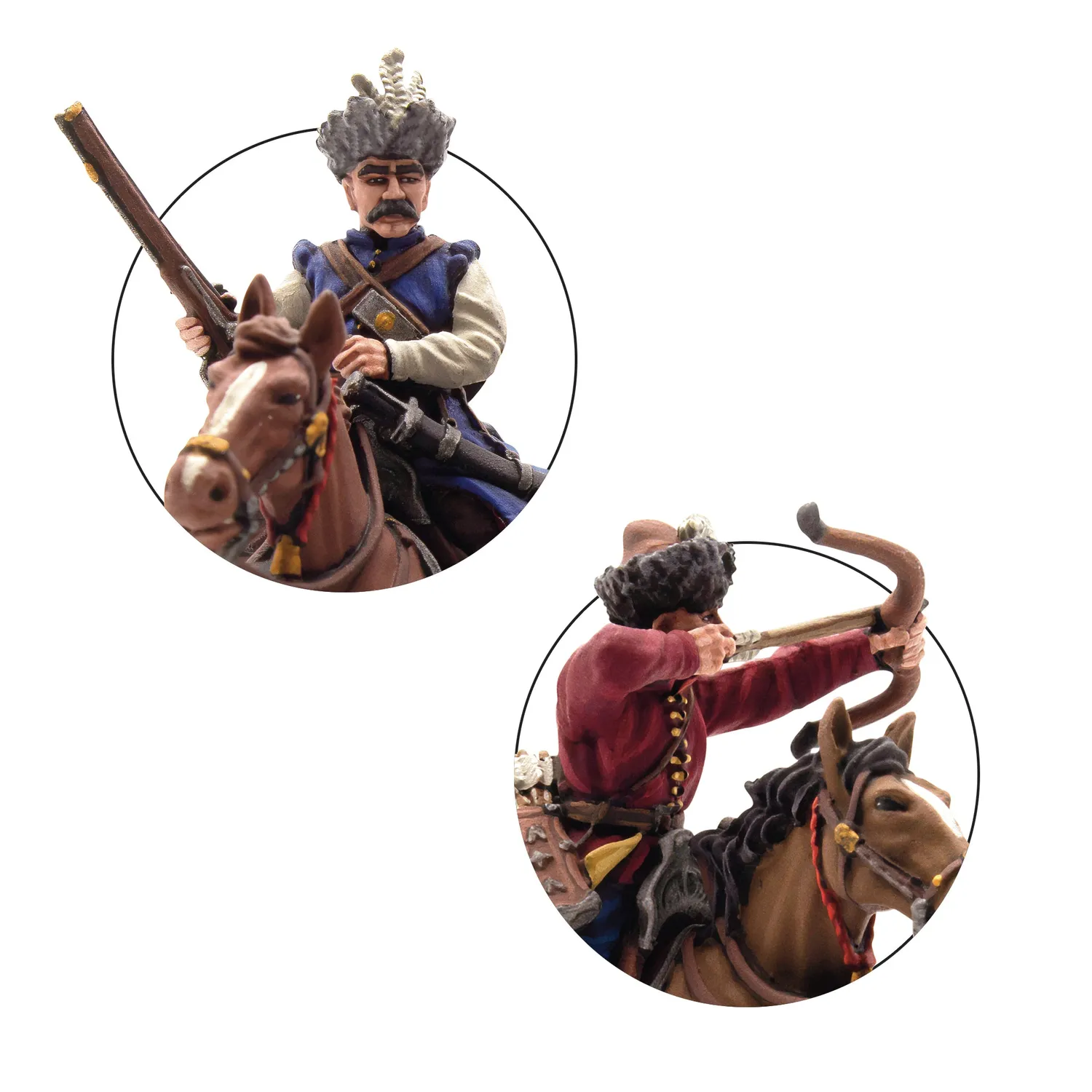 Pike & Shotte Levy cavalry with muskets figurines mtal