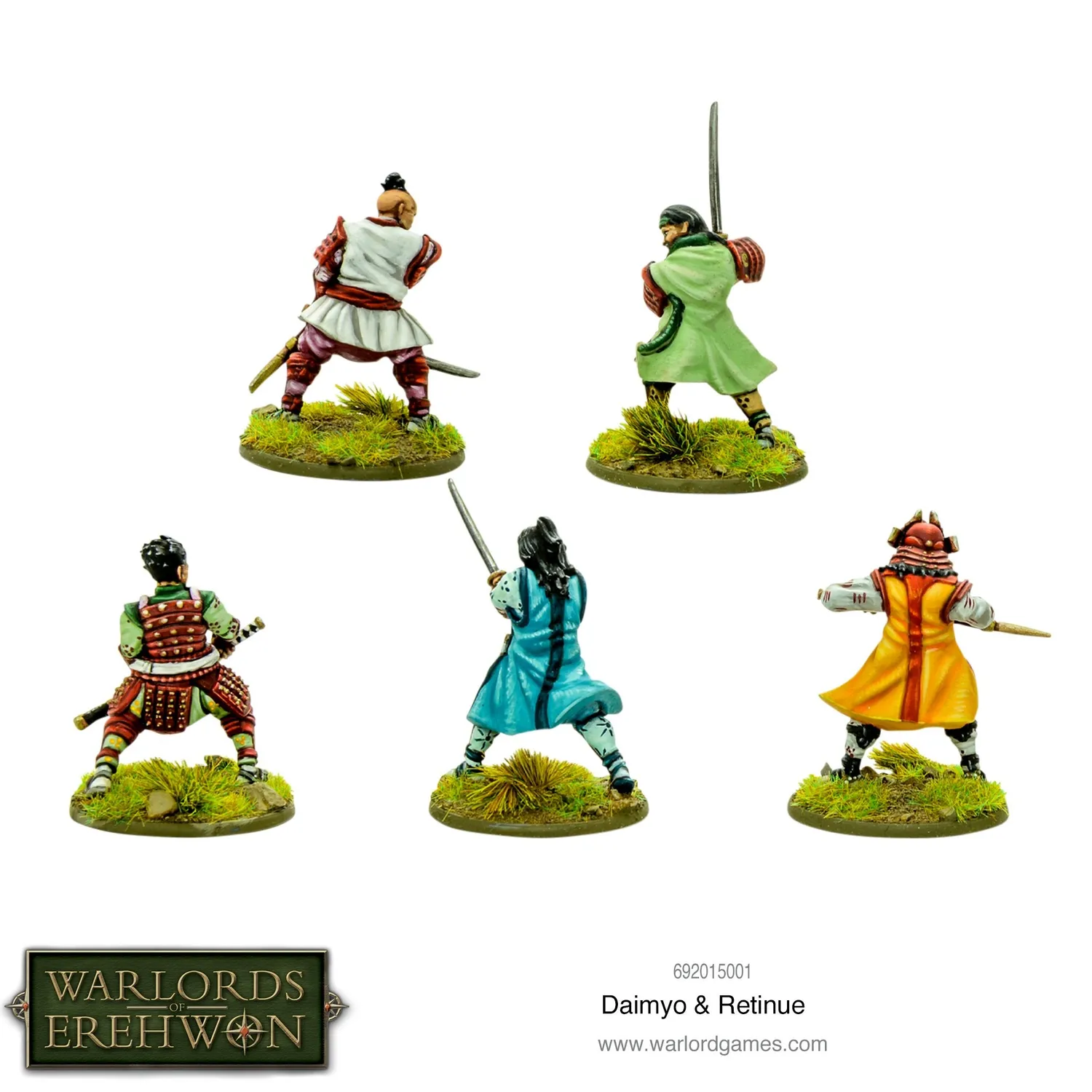 Warlords of Erehwon Daimyo & retinue figurines samouraïs
