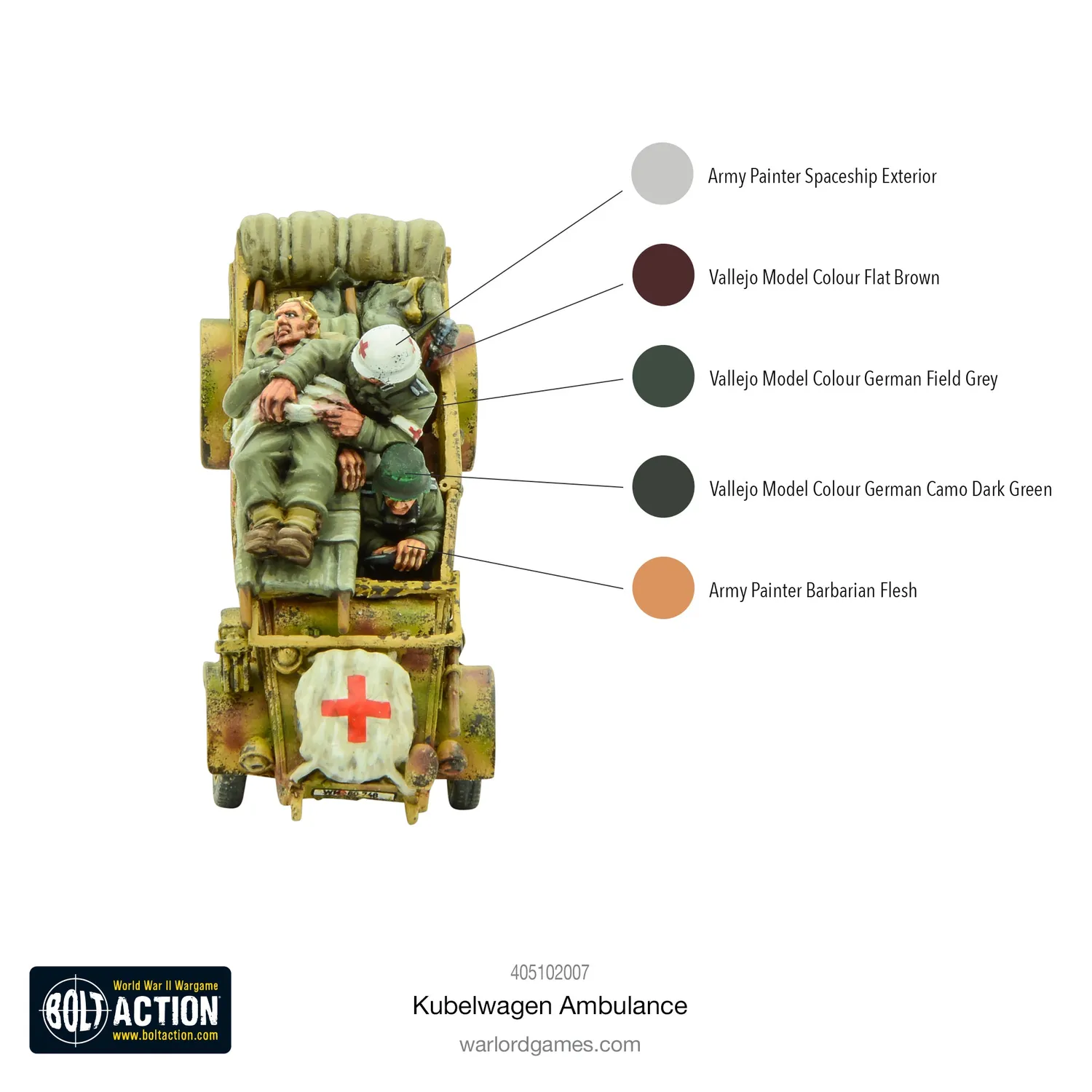 Bolt Action Kubelwagen Ambulance véhicule résine métal