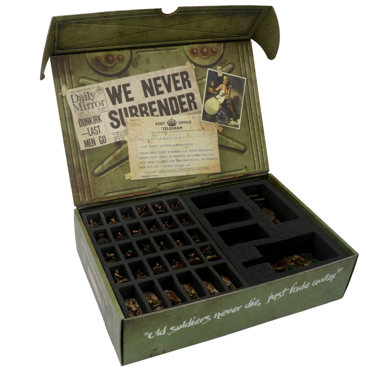 Safe & Sound Bolt Action Army Box mallette rangement 90 figurines