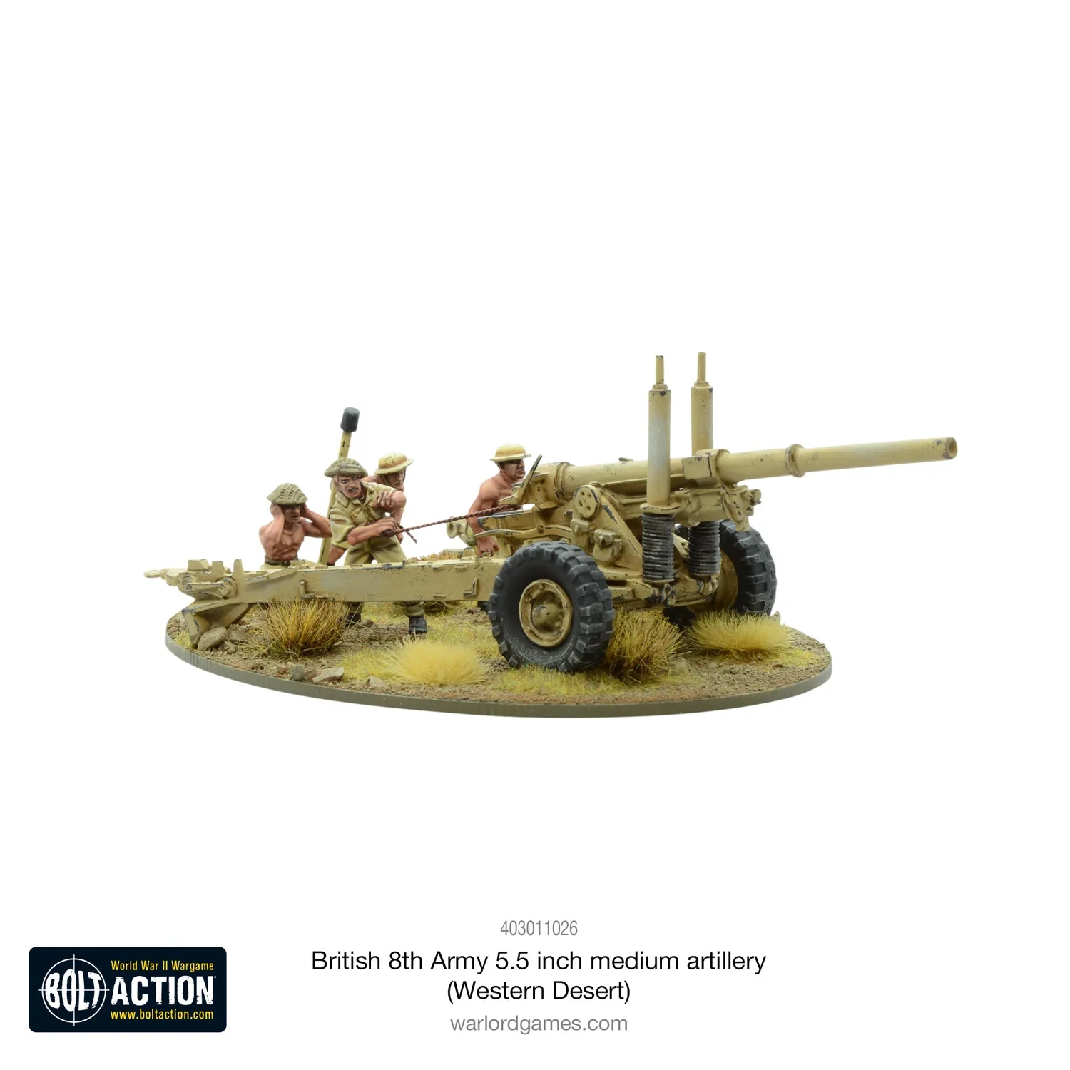 Bolt Action British 8th Army 5.5 inch medium artillery canon métal