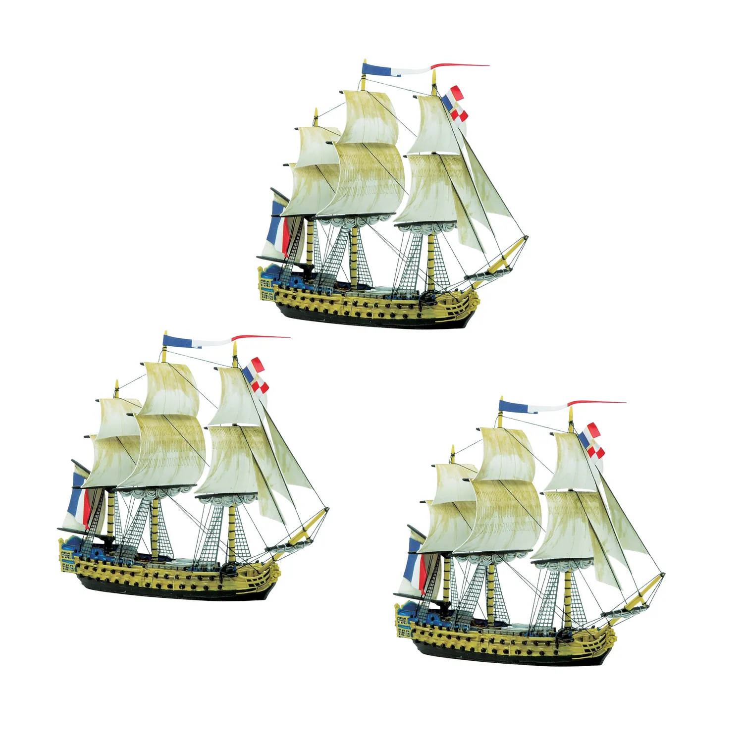 Warlord Games Black Seas French 3rd Rates lot 3 vaisseaux plastique