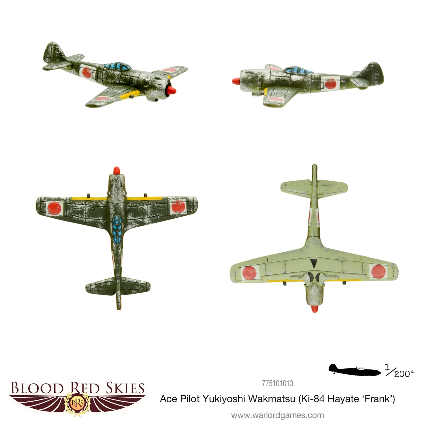 Warlord Games Blood Red Skies Wakamatsu avion Ki-84 résine