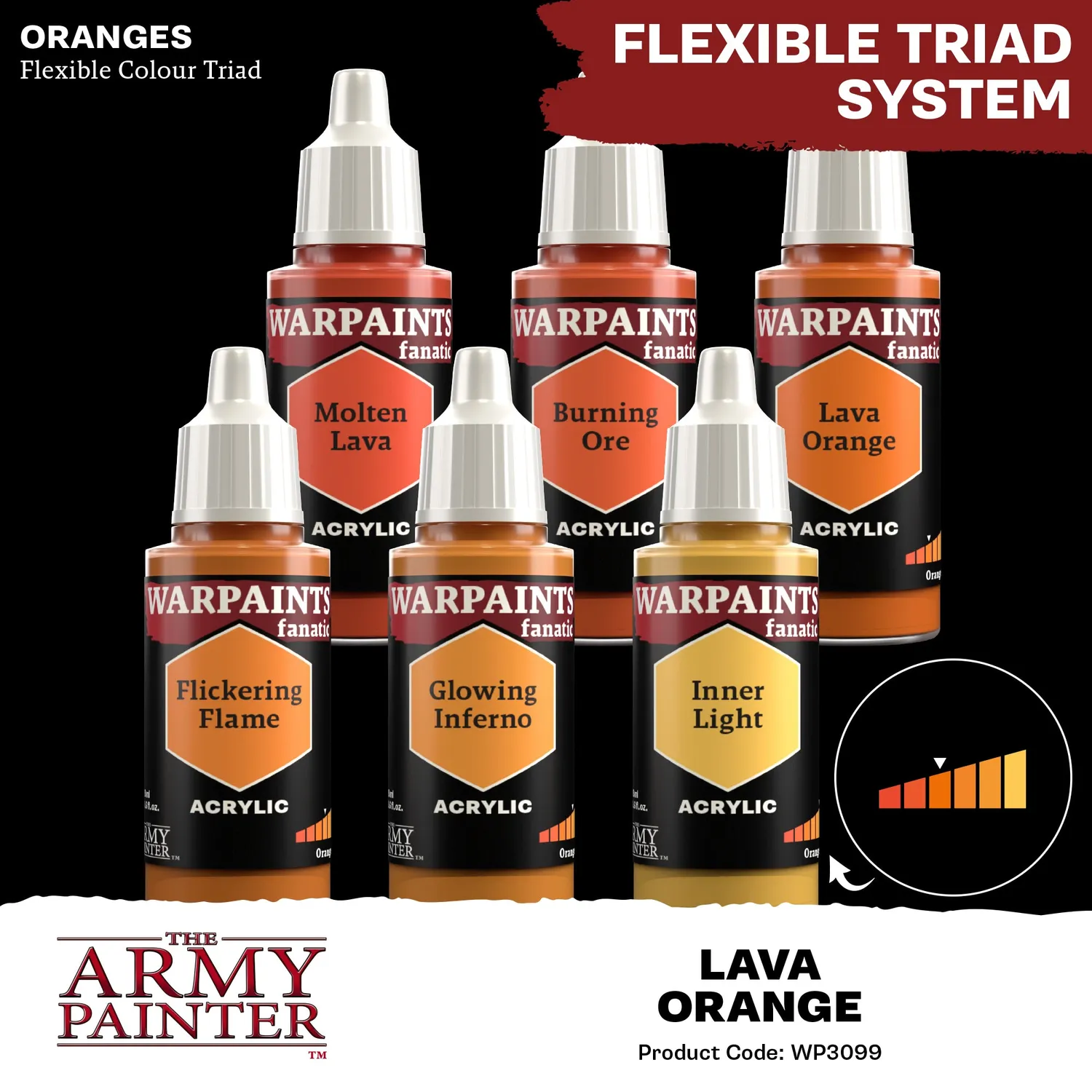 Army Painter Warpaints Fanatic Lava Orange peinture 18 ml orange vif