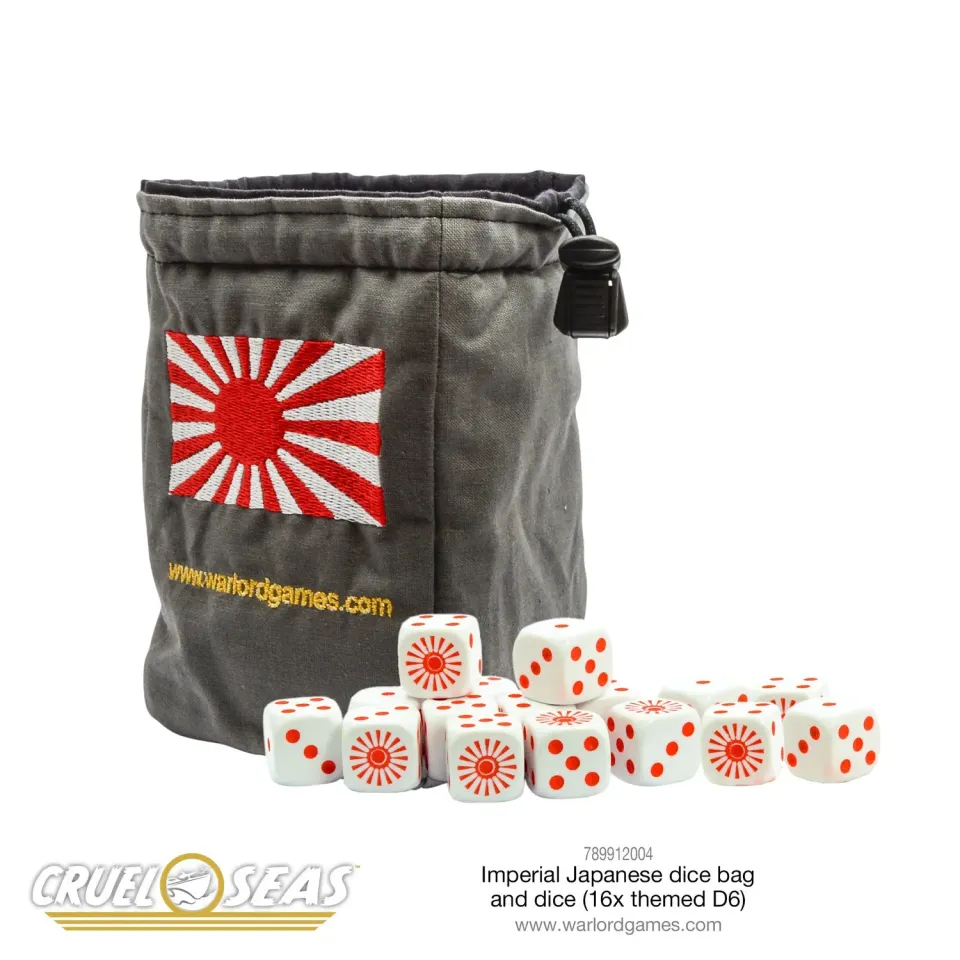 Bolt Action Cruel Seas Marine japonaise sac à dés + 16 D6