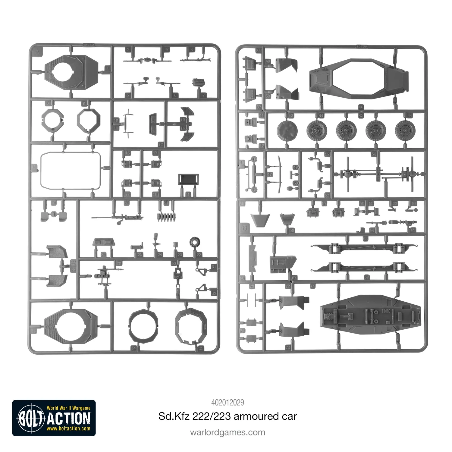 Bolt Action Sd.Kfz 222/223 voiture blindée plastique