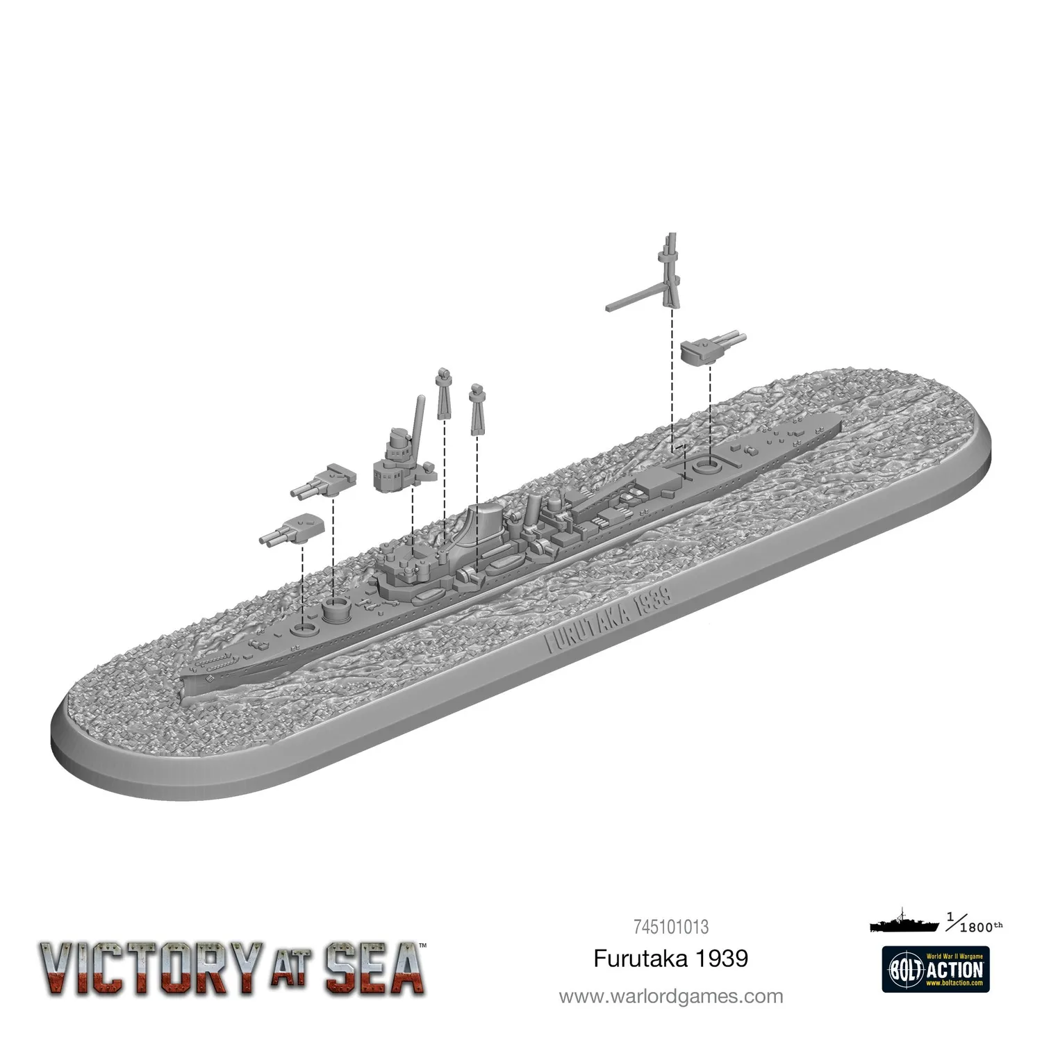 Bolt Action Victory at Sea Furutaka 1939 croiseur lourd en résine