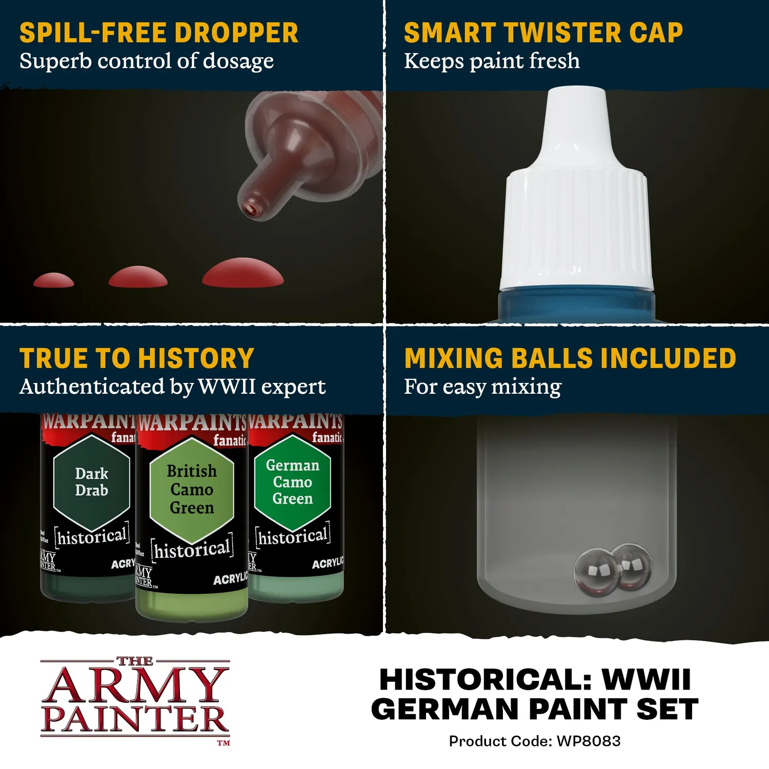 Bolt Action Warpaints Fanatic Allemand set peinture 20 x 18 ml