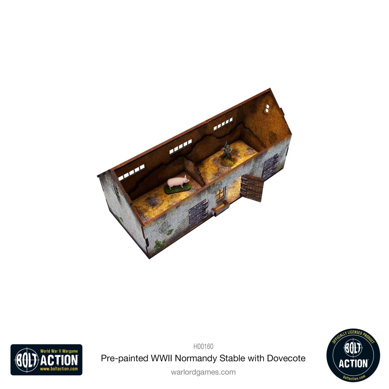 Bolt Action WWII Normandy Stable with Dovecote décor prépeint 28-30 mm
