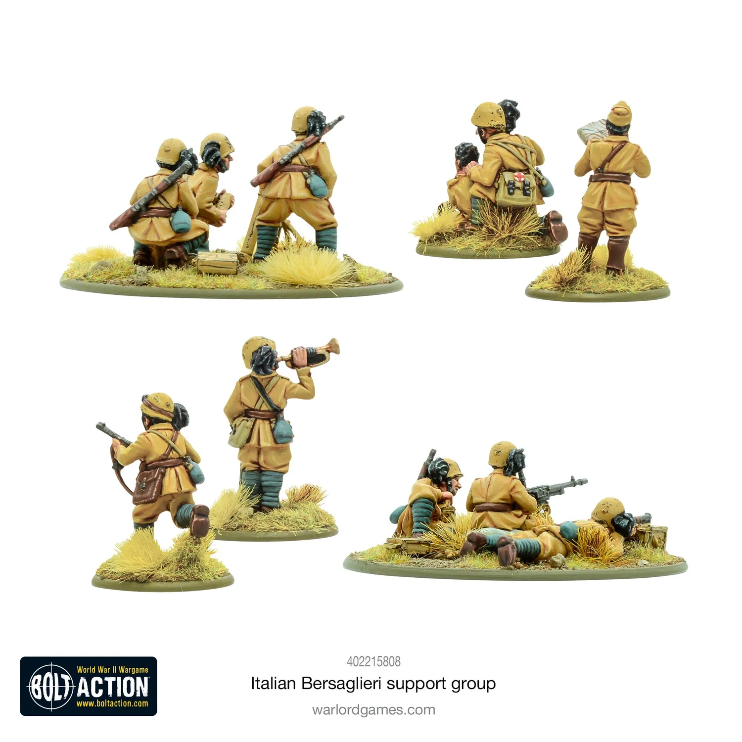 Bolt Action Italian Bersaglieri Support Group figurines métal