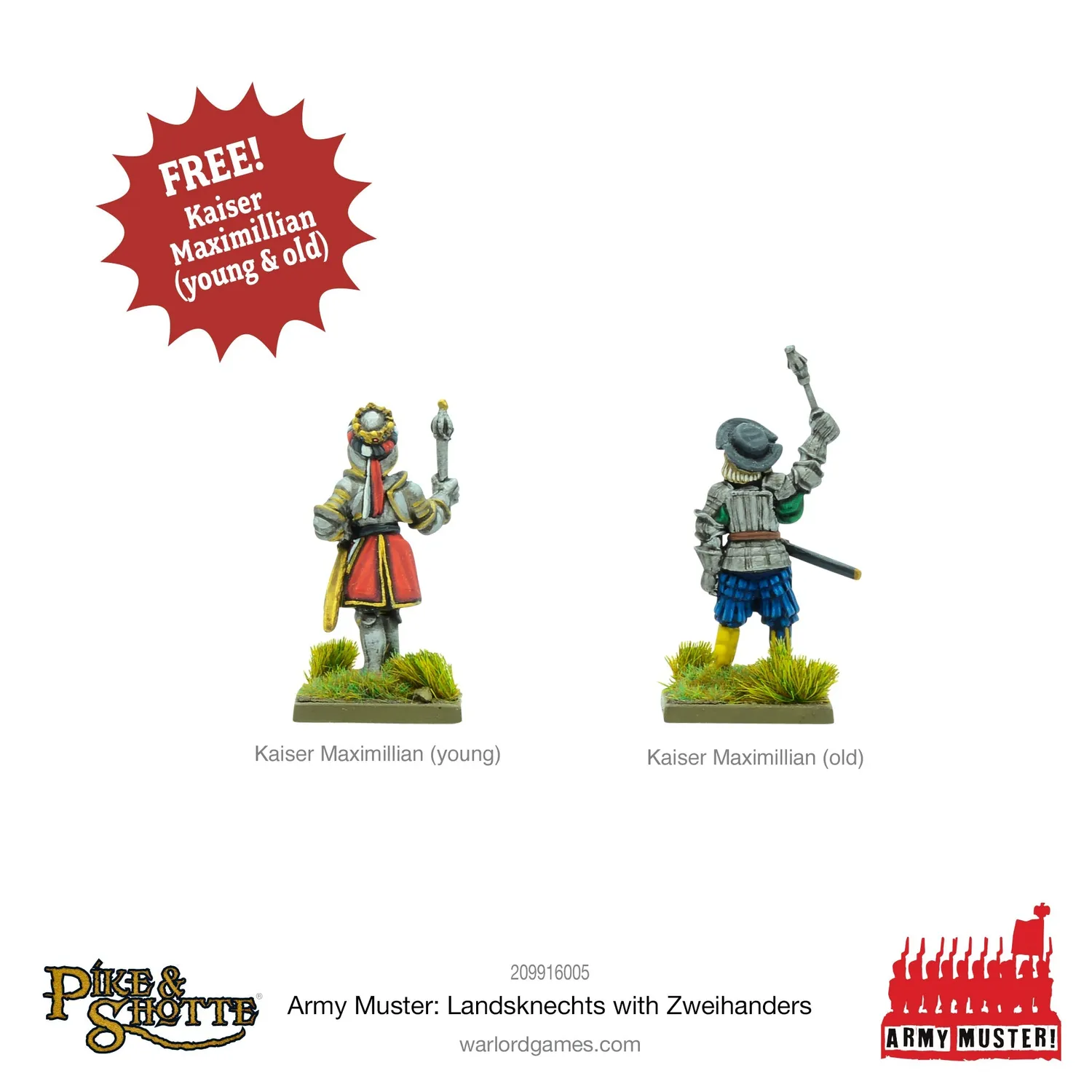 Warlord Games Pike & Shotte Army Muster Landsknechts Zweihanders plastique