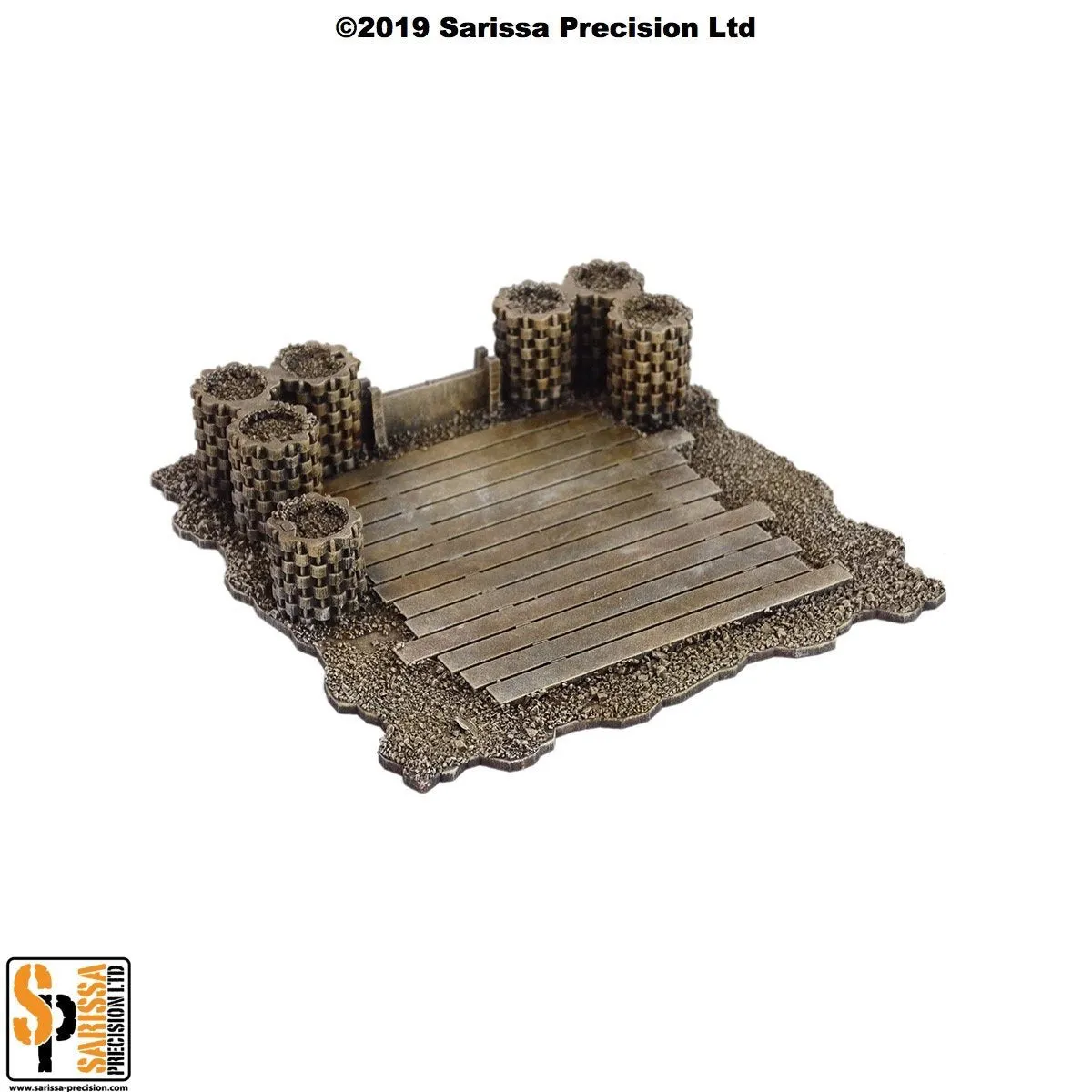 Sarissa Precision Gabion Redoubt Set terrain fortification MDF