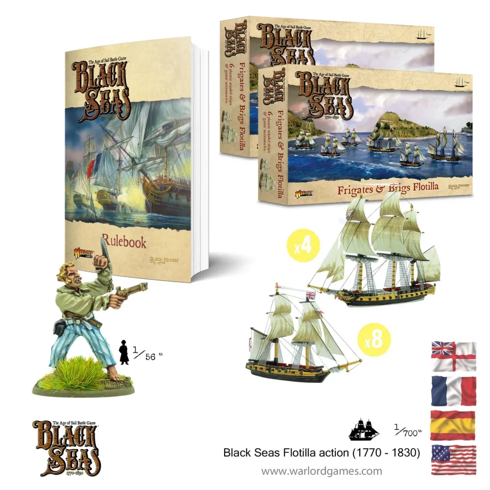 Bolt Action Black Seas Flotilla action (1770 - 1830) navires et règles