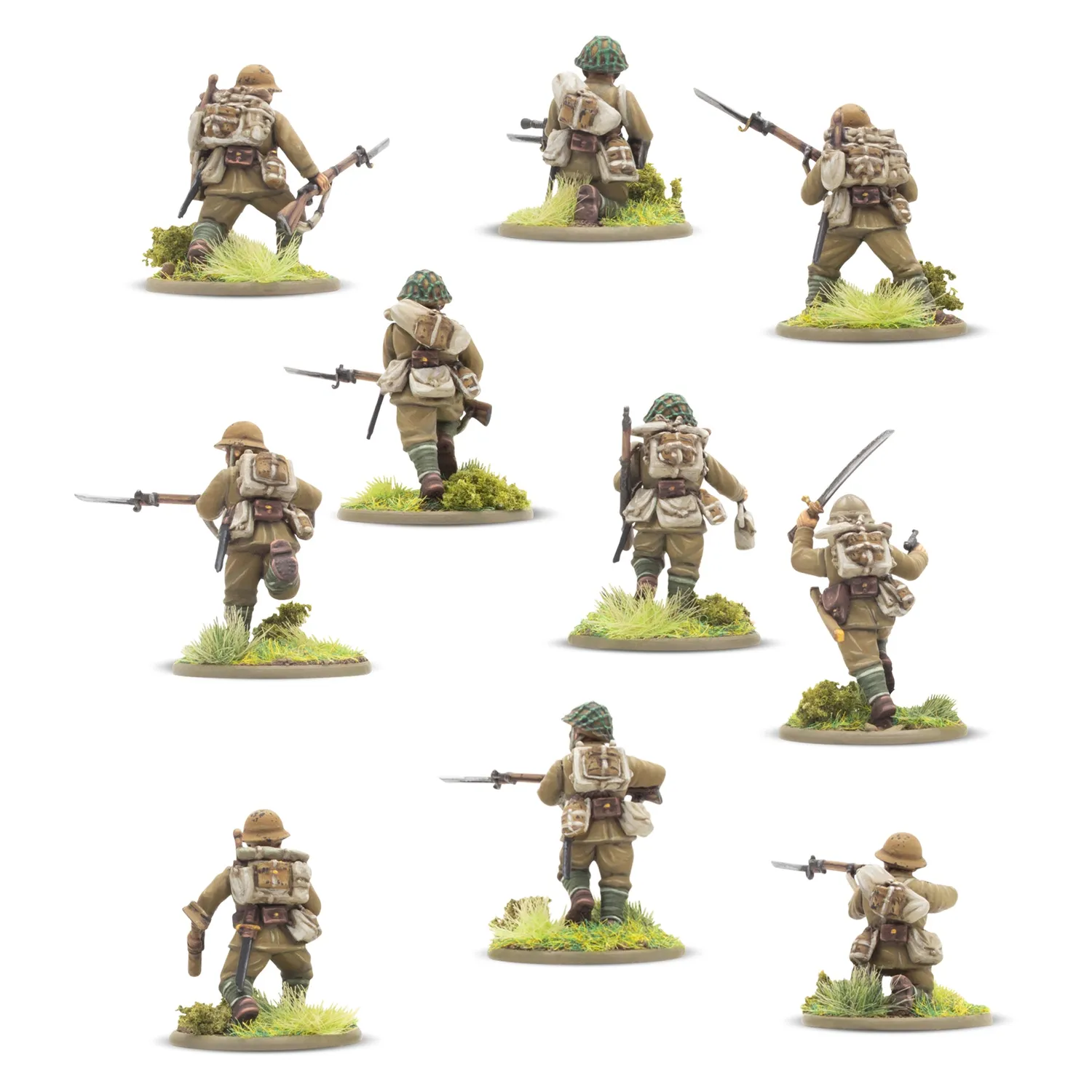 Bolt Action Japanese Army Infantry Platoon figurines 30 plastique