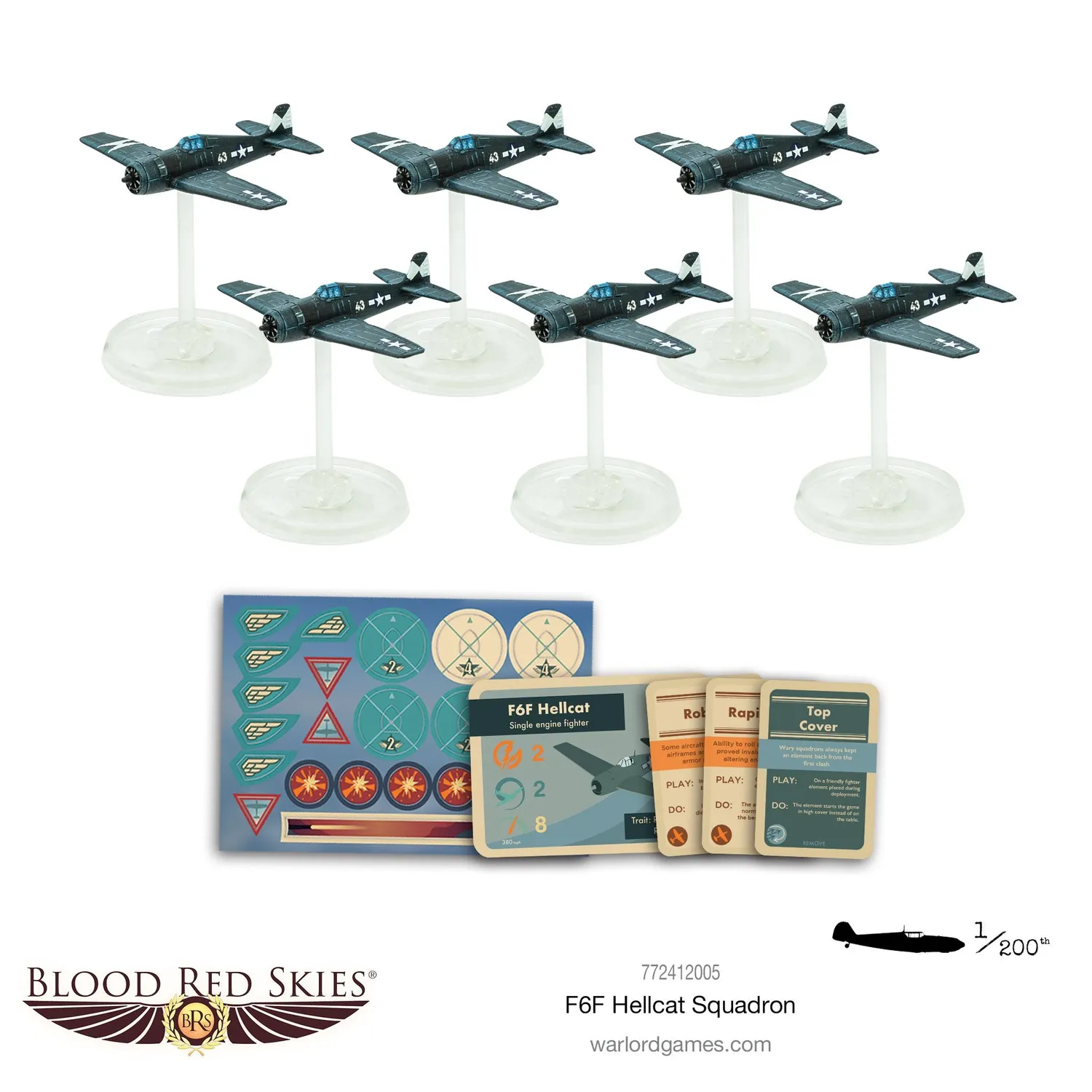 Warlord Games Blood Red Skies F6F Hellcat escadrille 6 avions