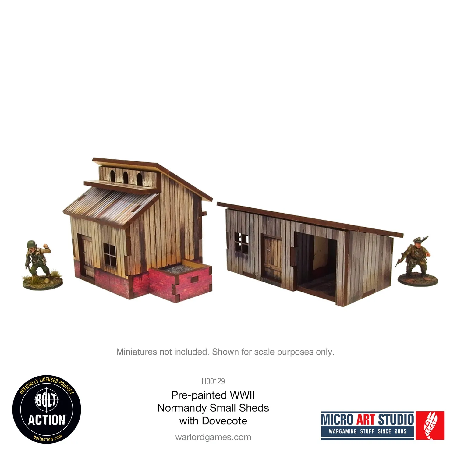 Bolt Action Normandy Small Sheds with Dovecote décor prépeint 28mm