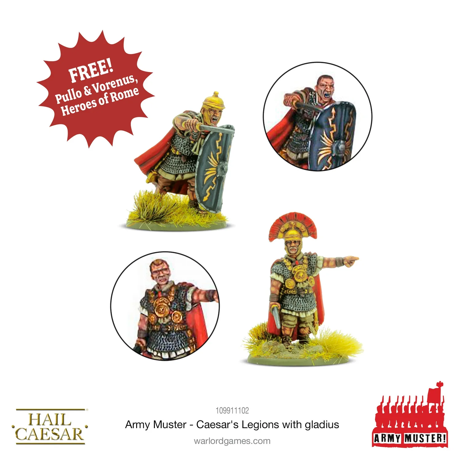 Bolt Action Hail Caesar Army Muster: Caesar's Legions With Gladius figurines romaines 72 pièces plastique