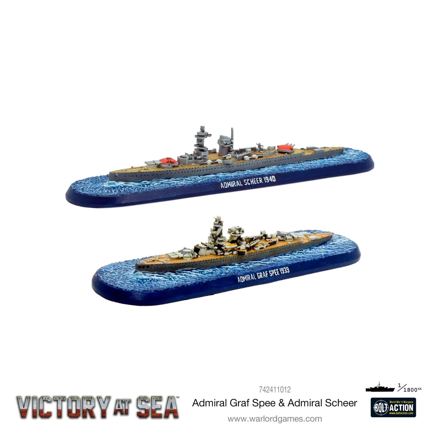 Warlord Victory at Sea Graf Spee Scheer navires croiseurs résine