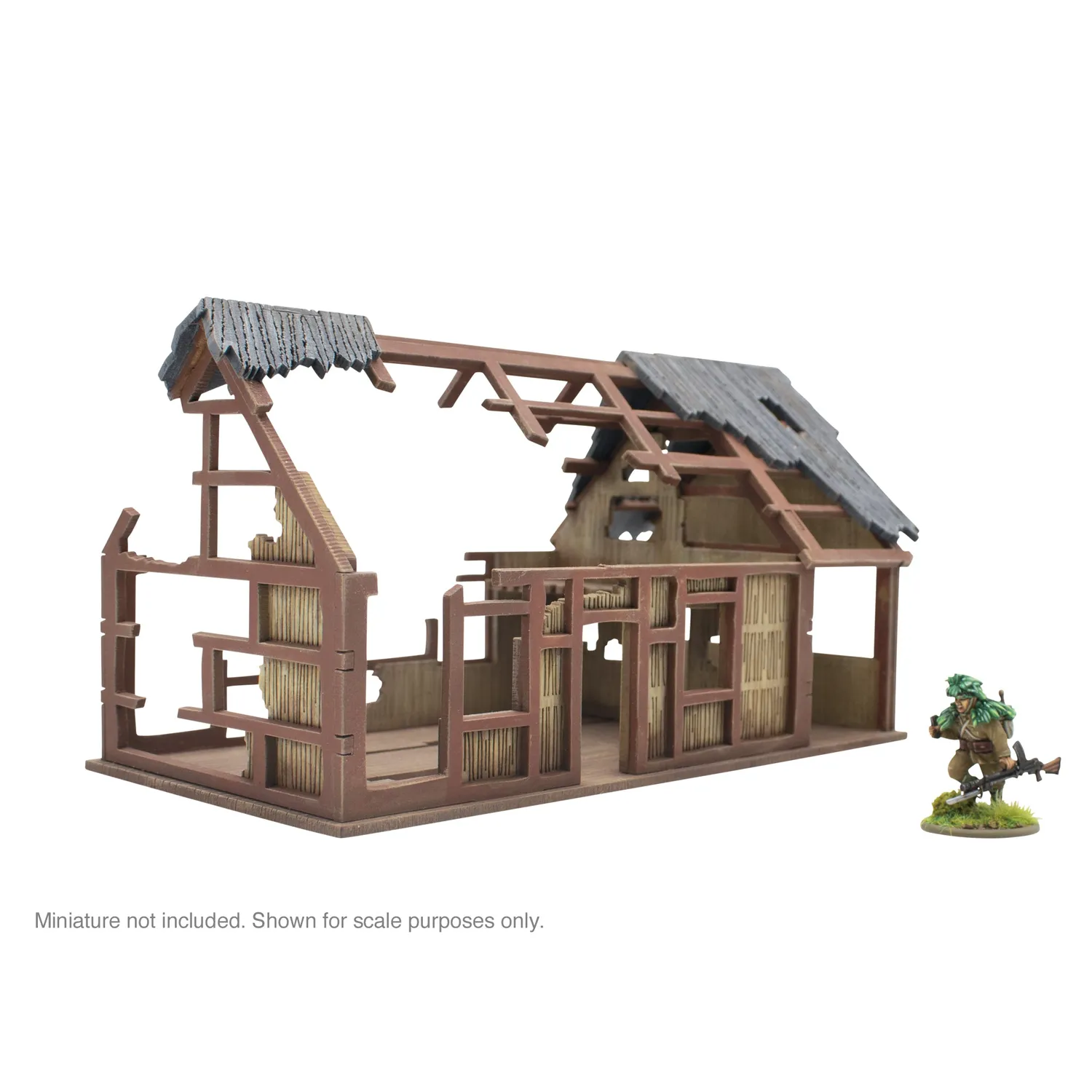 Bolt Action Pacific Theatre Large building ruins ruine MDF