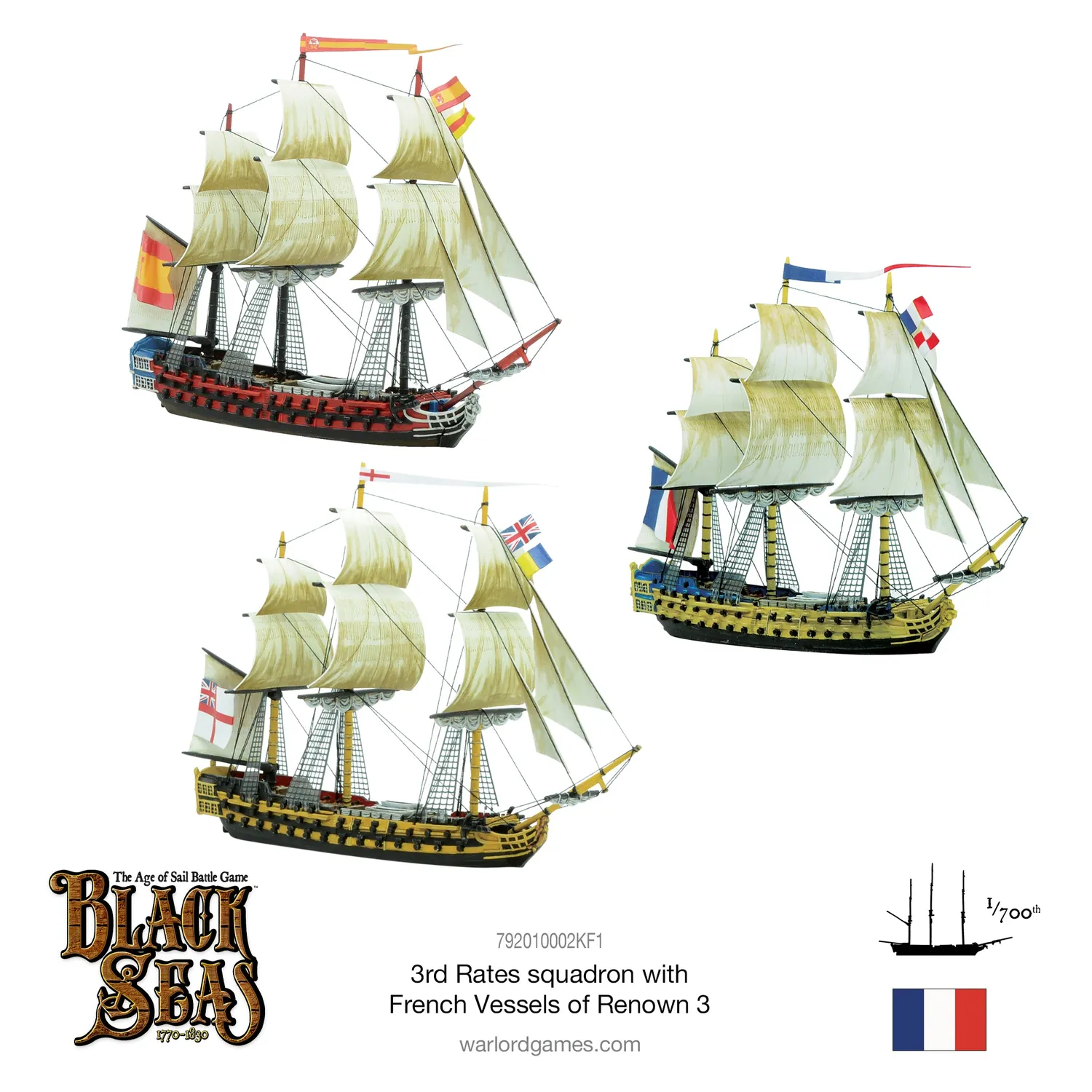 Black Seas escadre 3rd Rates vaisseaux français métal