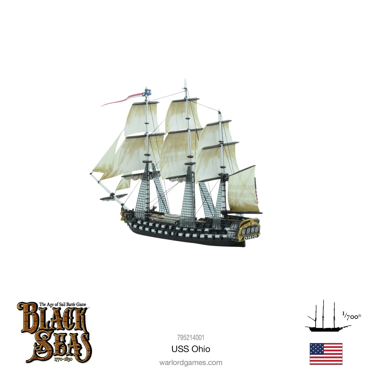 Warlord Black Seas USS Ohio maquette bateau 3rd rate US Navy