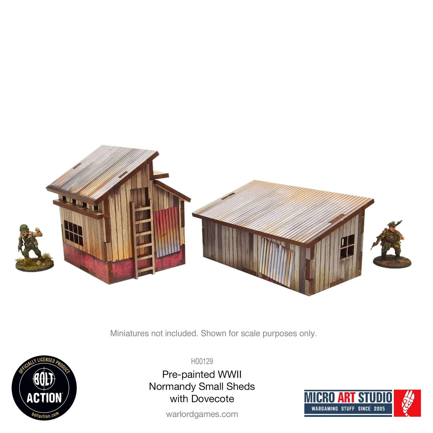 Bolt Action Normandy Small Sheds with Dovecote décor prépeint 28mm