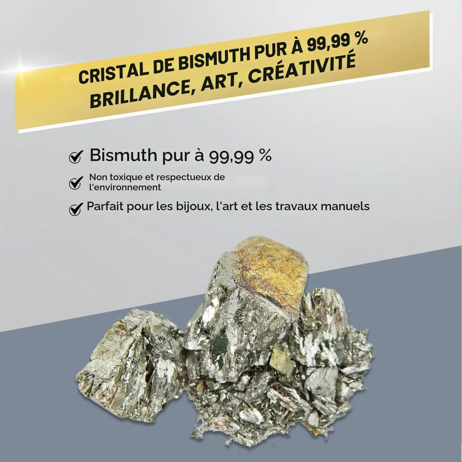 Prince August bismuth pur cristaux 500 g à fondre
